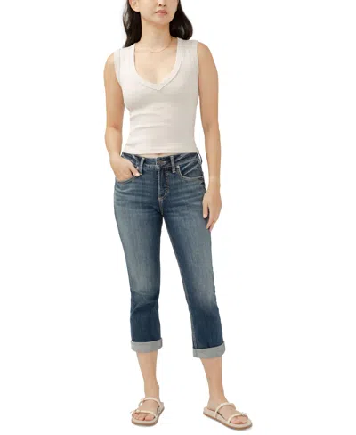 Silver Jeans Co. Women's Suki Mid-rise Curvy-fit Capri Jeans