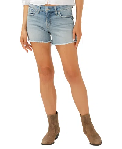 Silver Jeans Co. Women's Suki Mid Rise Curvy Fit Shorts In Indigo
