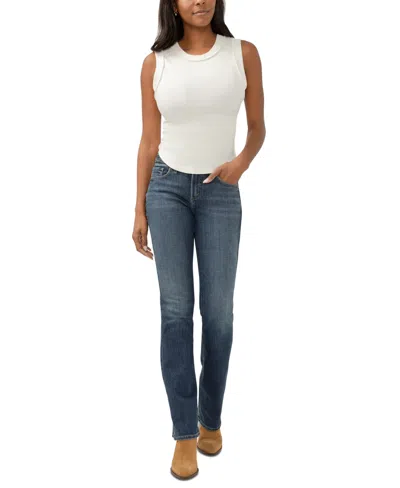 Silver Jeans Co. Women's Suki Mid Rise Curvy Fit Slim Bootcut Jeans