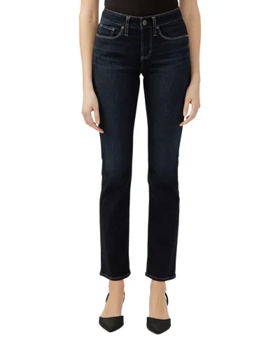 Silver Jeans Co. Women's Suki Mid Rise Curvy Fit Straight Jeans In Indigo