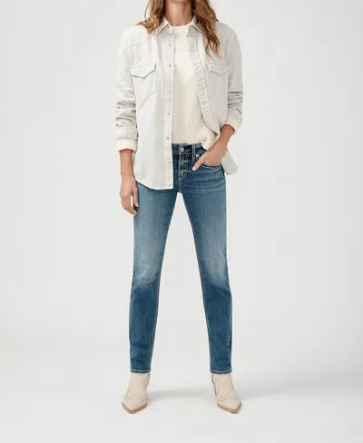 Silver Jeans Co. Women's Suki Mid Rise Curvy Fit Straight Jeans In Indigo