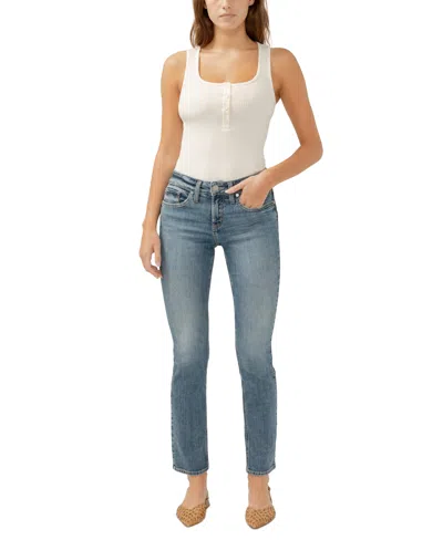 Silver Jeans Co. Women's Suki Mid Rise Curvy Fit Straight Leg Jeans In Purple