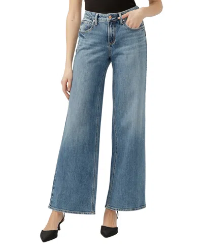Silver Jeans Co. Women's Suki Mid Rise Curvy Fit Wide Jeans In Indigo