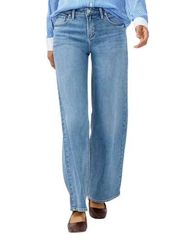 Silver Jeans Co. Women's Suki Mid Rise Curvy Fit Wide Leg Jeans