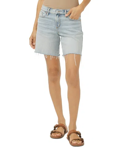 Silver Jeans Co. Women's Suki Mid Rise Long Shorts In Blue