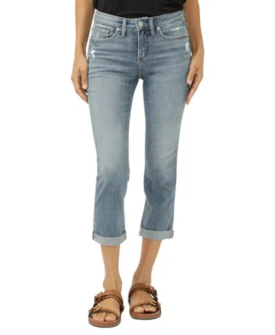 Silver Jeans Co. Women's Suki Mid Rise Luxe Stretch Capri Jeans In Blue