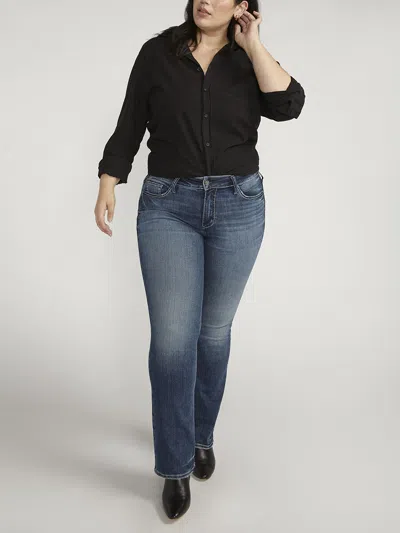 Silver Jeans Co. Women's Suki Mid Rise Slim Bootcut Jeans Plus In Blue