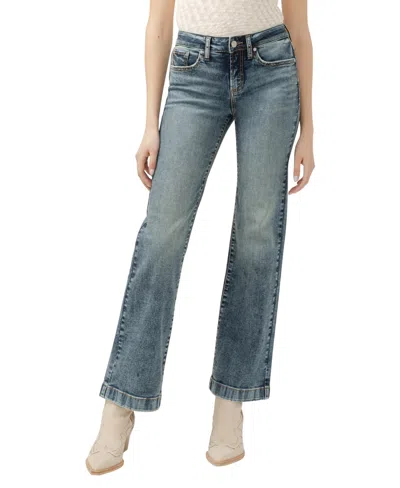 Silver Jeans Co. Women's Suki Mid Rise Trouser Leg Jeans In Indigo