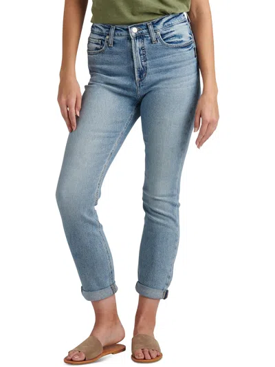 Silver Jeans Co. Womens High Rise Slim Boyfriend Jeans In Multi