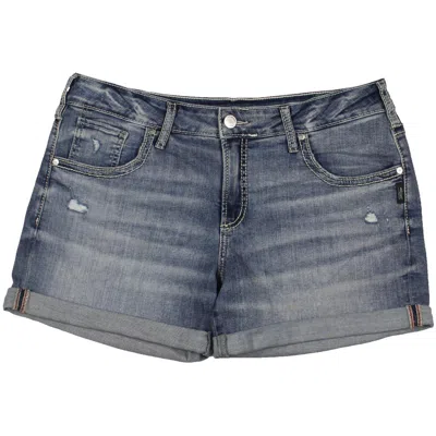 Silver Jeans Co. Womens Mid Rise Cuffed Denim Shorts In Multi
