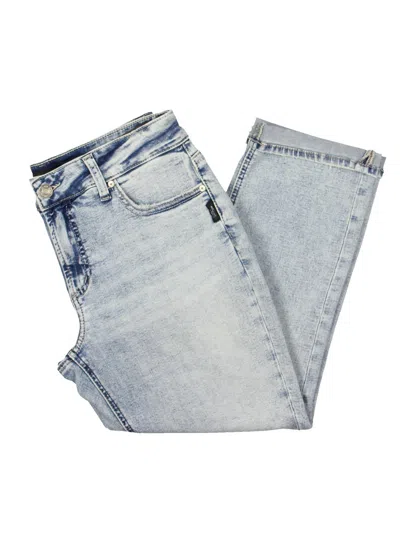 Silver Jeans Co. Womens Mid Rise Faded Capri Jeans In Multi