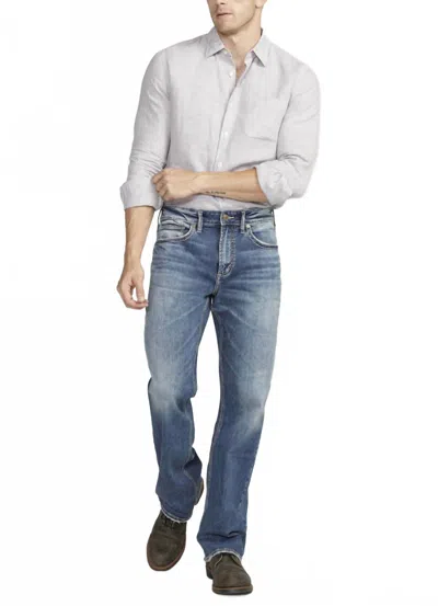 Silver Jeans Co. Zac Relaxed Fit Straight Leg Jeans In Medium Indigo Wash In Blue