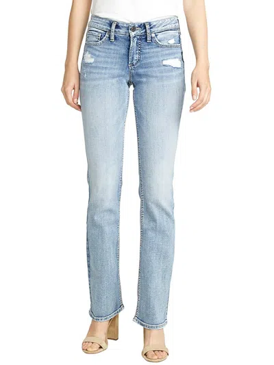 Silver Jeans Suki Womens Mid-rise Slim Bootcut Jeans In Blue
