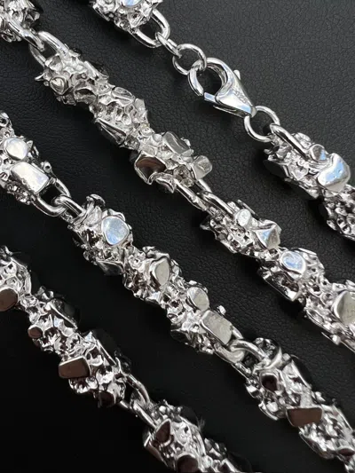 Pre-owned Silver Mens Heavy Real Solid 925 Sterling  Nugget Link Chain Necklace 8mm 18-30"