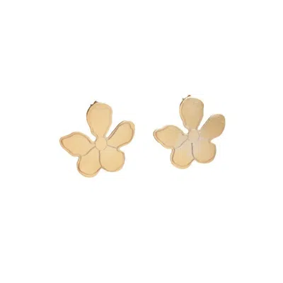 Silver Moon Women's Flower Empress Gold-plated Sterling Silver Earrings