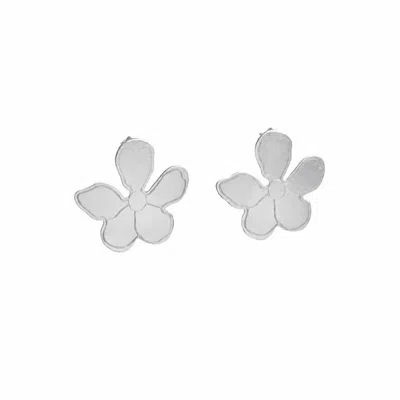 Silver Moon Women's Flower Empress Sterling Silver Earrings In Metallic