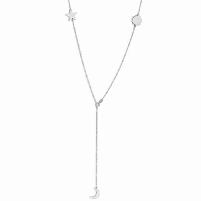 Silver Moon Women's Full Moon 925 Sterling Silver Necklace