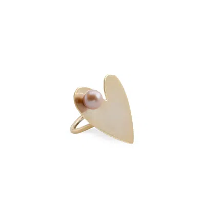 Silver Moon Women's Gold Sterling Silver Ring – Pure Pearl Heart