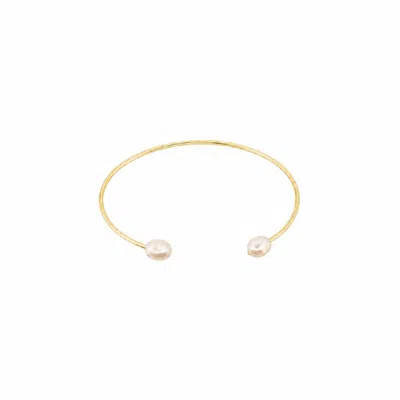 Silver Moon Women's Gold / White Balance & Pearl Gold-plated Sterling Silver Bracelet In Gold/white