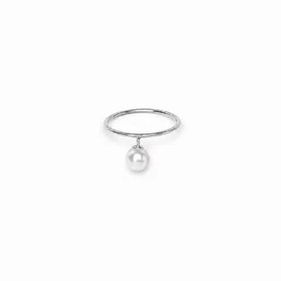 Silver Moon Women's Pearl Light Sterling Silver Ring