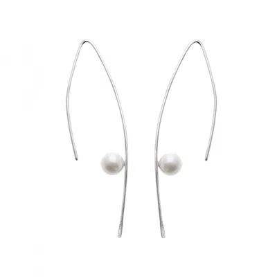 Silver Moon Women's Silver / White Sterling Silver Earrings - Line Of Light In Multi