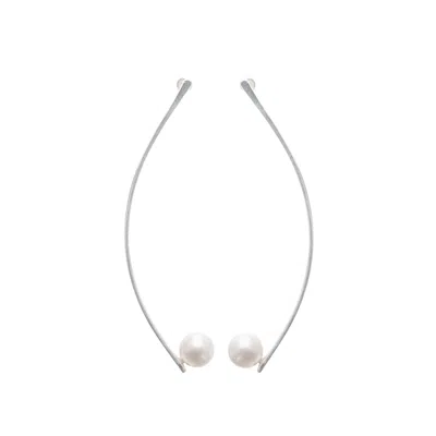 Silver Moon Women's Silver / White Sterling Silver Earrings – Moon Drop In Multi