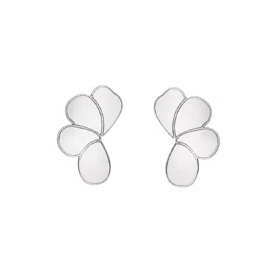 Silver Moon Women's Soft Bloom Sterling Silver Earrings