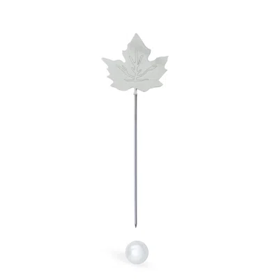 Silver Moon Women's Sterling Silver Brooch – Maple Leaf Silhouette In Neutral