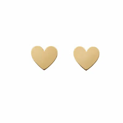 Silver Moon Women's Sterling Silver Earrings - Golden Full Heart