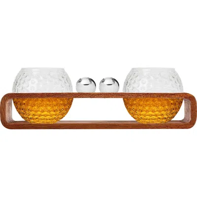 Silver One International 5-piece Golfer's Whiskey Set In Transparent