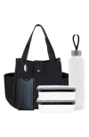 Silver One International 7-piece Lunch Tote Set In Black