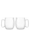 Silver One International Set Of 2 Honeycomb Moscow Mule Glasses In Transparent
