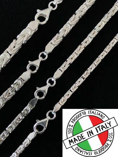Pre-owned Silver Real Solid 925 Sterling  Byzantine Rope Chain Mens Necklace 2.5-6mm 18-30"