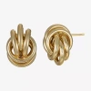 Silver Reflections 14k Gold Over Brass 25mm Knot Stud Earrings In Gold