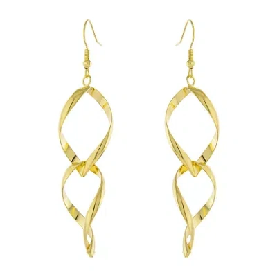 Silver Reflections 14k Gold Over Brass Drop Earrings In Transparent