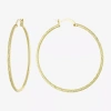 Silver Reflections 14k Gold Over Brass Hoop Earrings In Transparent