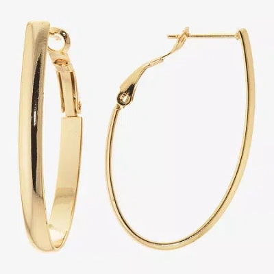 Silver Reflections 14k Gold Over Brass Hoop Earrings In Transparent