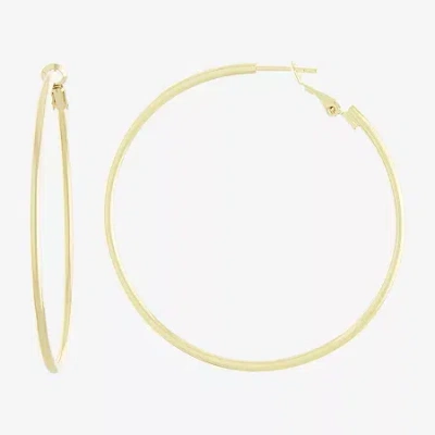 Silver Reflections 14k Gold Over Brass Hoop Earrings In Transparent