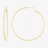 Silver Reflections 14k Gold Over Brass Hoop Earrings In Gold