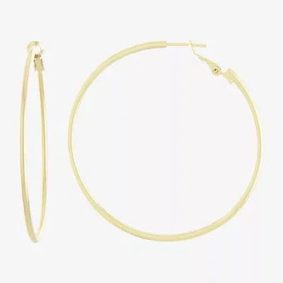 Silver Reflections 14k Gold Over Brass Hoop Earrings In Transparent