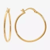 Silver Reflections 14k Gold Over Brass Hoop Earrings In Gold
