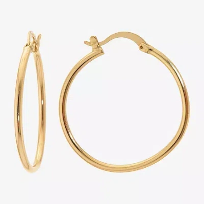 Silver Reflections 14k Gold Over Brass Hoop Earrings In Transparent