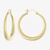 Silver Reflections 14k Gold Over Brass Hoop Earrings In Gold