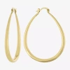 Silver Reflections 14k Gold Over Brass Hoop Earrings In Transparent