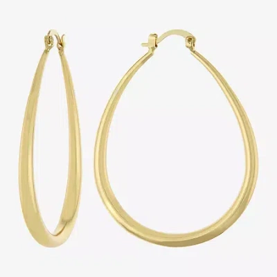 Silver Reflections 14k Gold Over Brass Hoop Earrings In Transparent