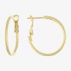 Silver Reflections 14k Gold Over Brass Hoop Earrings In Transparent