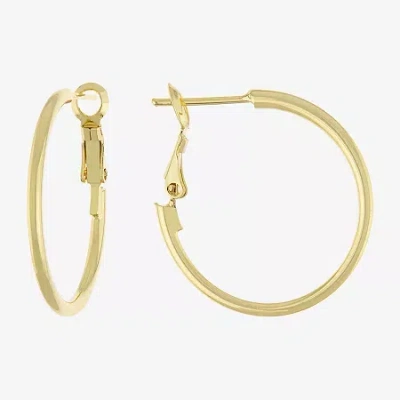 Silver Reflections 14k Gold Over Brass Hoop Earrings In Transparent