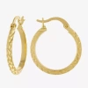 Silver Reflections 14k Gold Over Brass Hoop Earrings In Gold