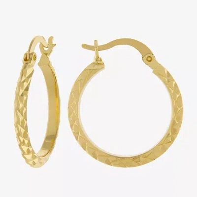Silver Reflections 14k Gold Over Brass Hoop Earrings In Transparent