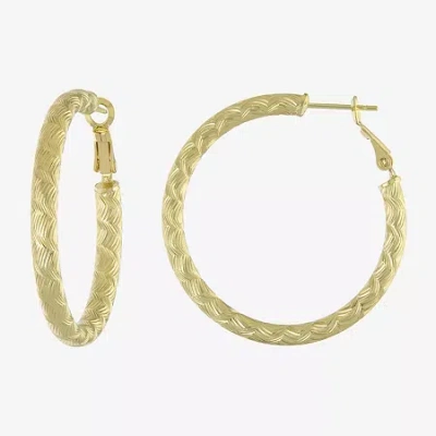 Silver Reflections 14k Gold Over Brass Hoop Earrings In Transparent